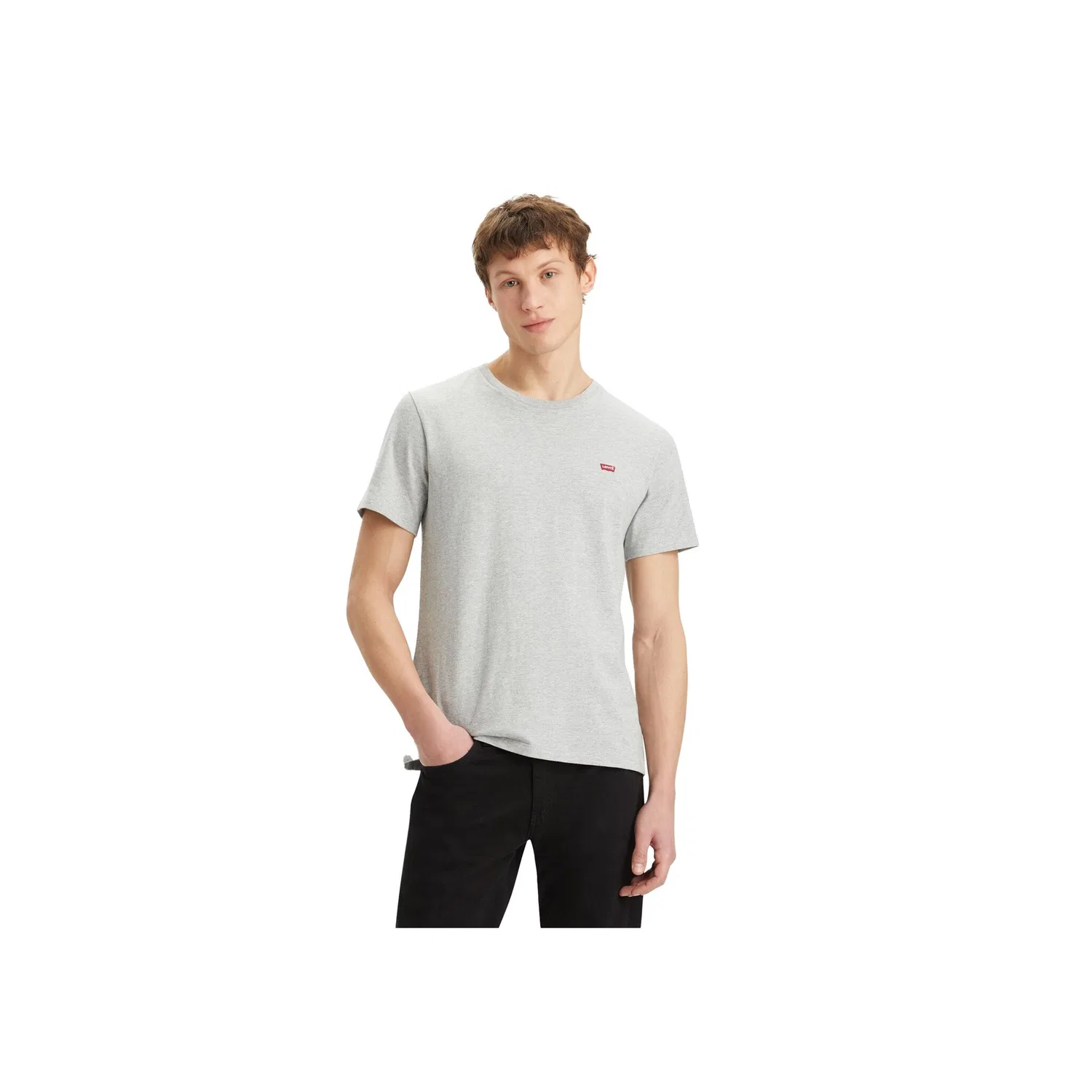 Мужская классическая хлопковая футболка Levi's, Gray — фото 2