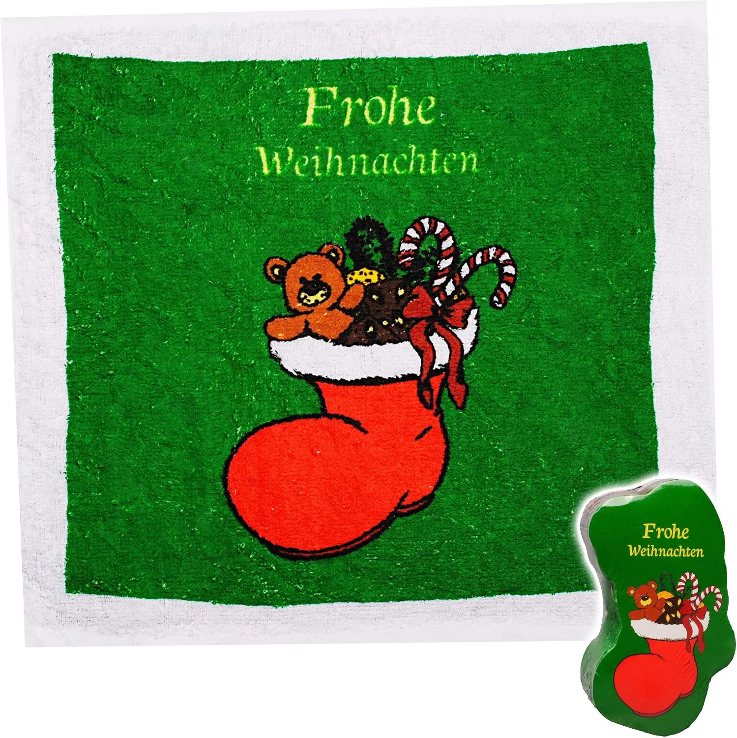 Мочалки для душа магические, набор 4 шт, 100% хлопок, 30x30 см, Christmas Alles-Meine.De Gmbh