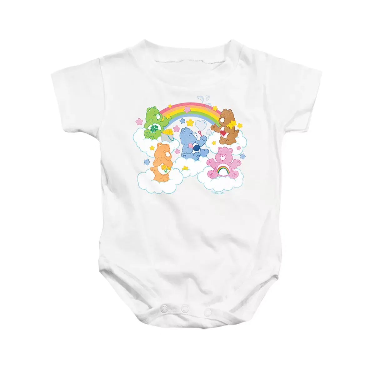Детское боди-комбинезон с коротким рукавом с принтом Care Bears, White