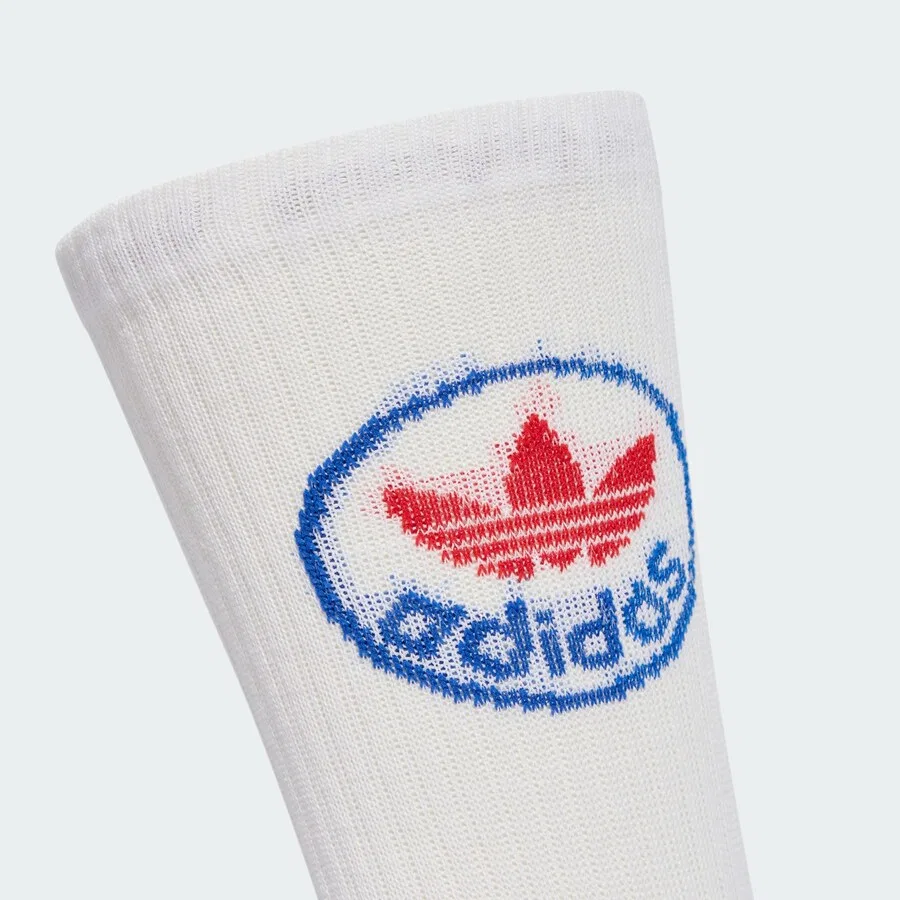 Носки ADIDAS ORIGINALS 'Trefoil' в черно-белом цвете — фото 3