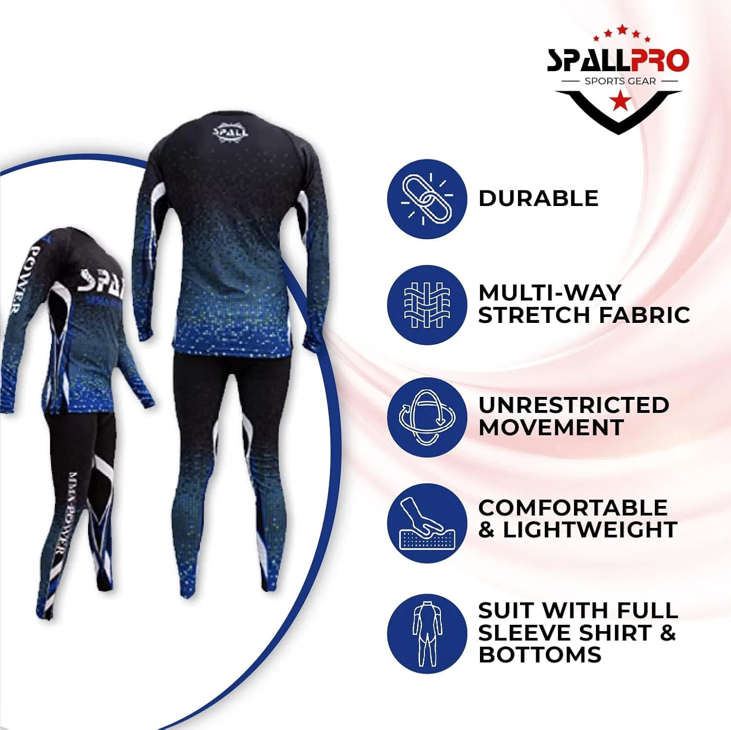 Женская длинная рашгард Spall Pro Power, Blue — фото 4