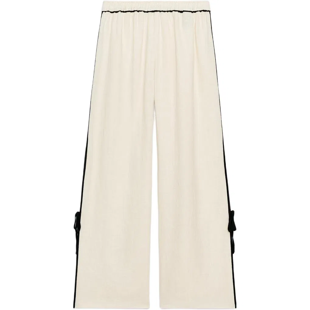 Женские брюки свободного кроя с широкой штаниной ZW Casual Pants, ZARA, Beige — фото 3