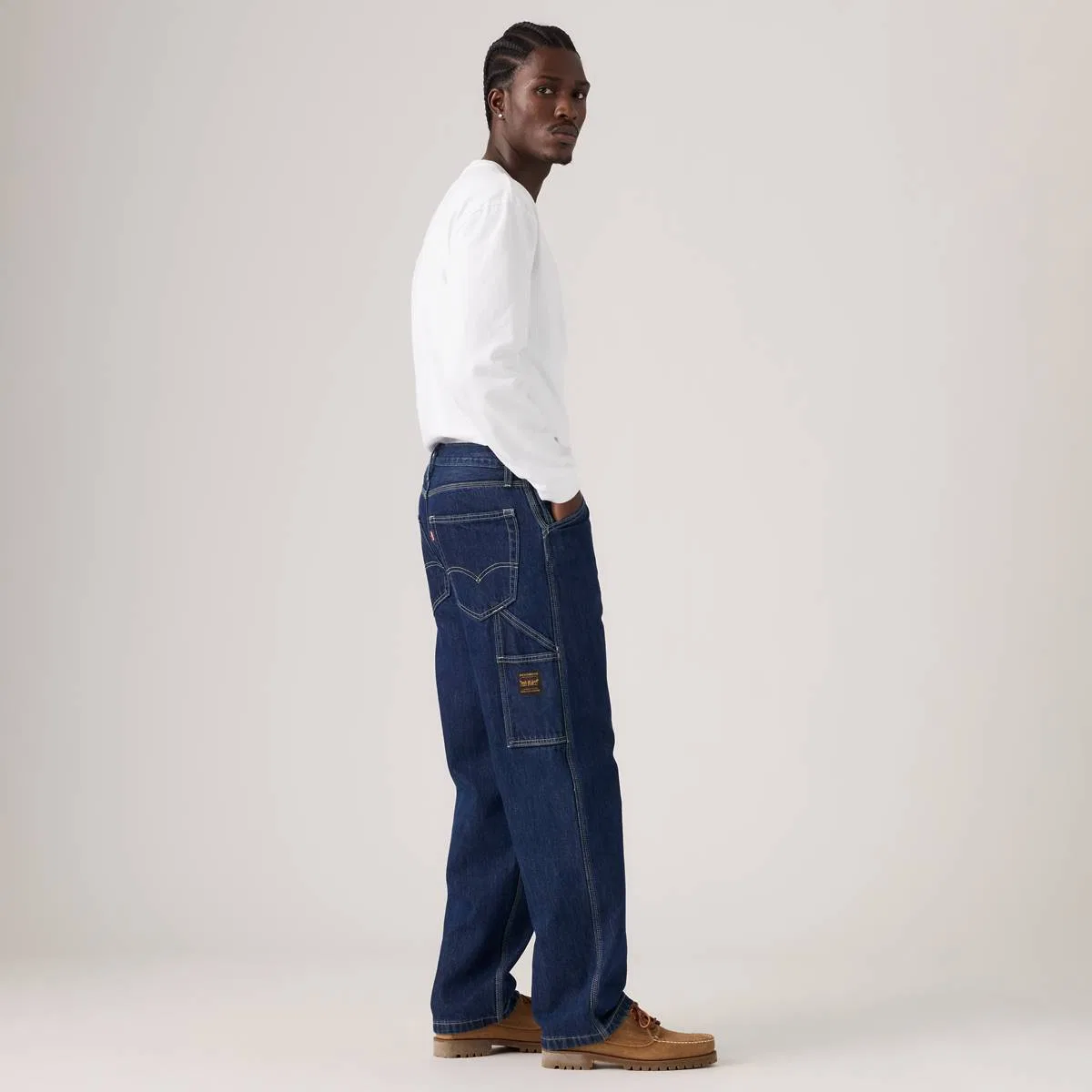 свободные прямые мужские рабочие джинсы 568 Levi's, Turn It Around - Medium Wash — фото 4
