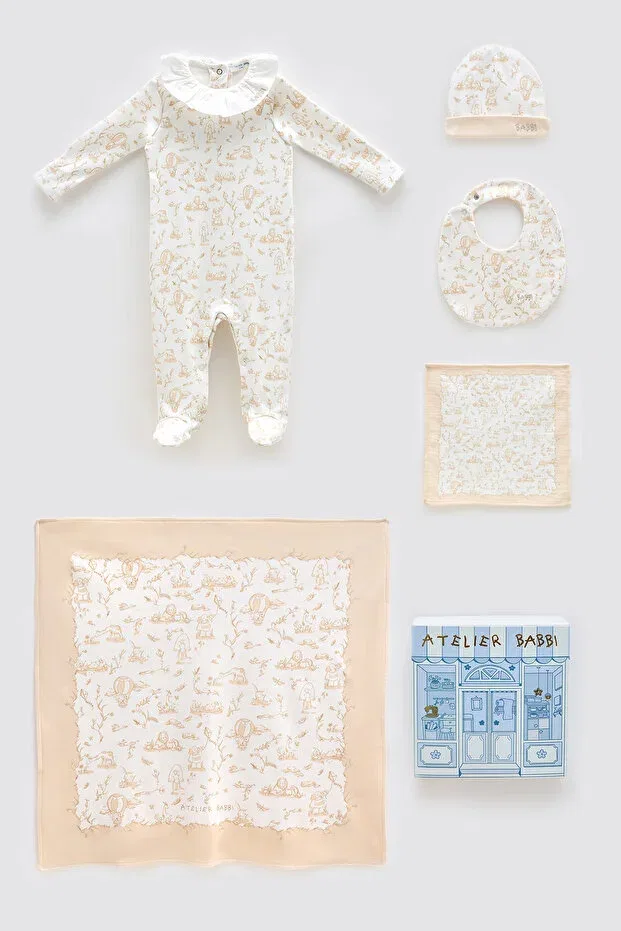 Детский комплект для новорожденных хлопковый Toile de Jouy Atelier Babbi, Beige