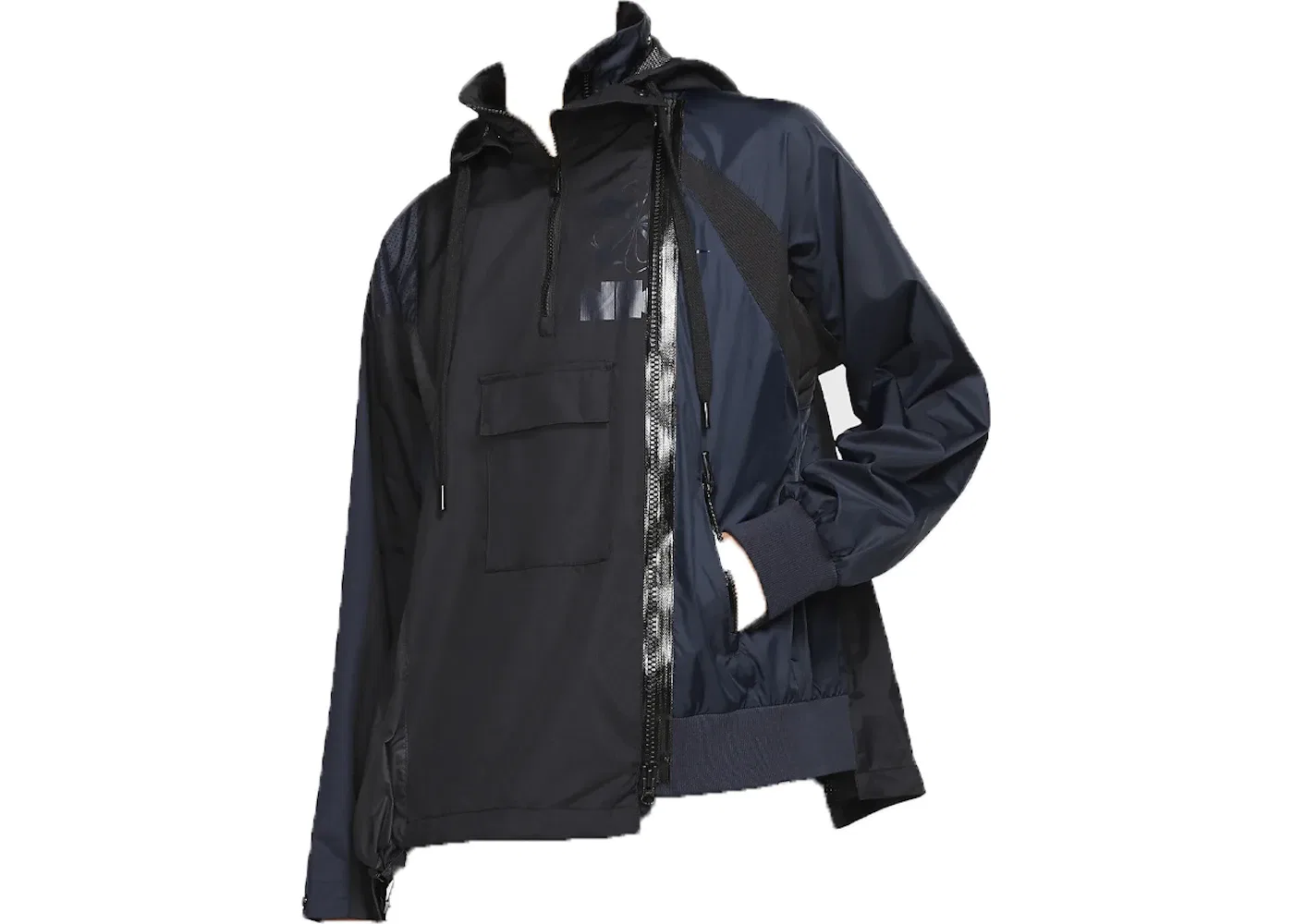 Женская куртка с двойной застежкой-молнией Nike x Sacai, Black/Dark Obsidian