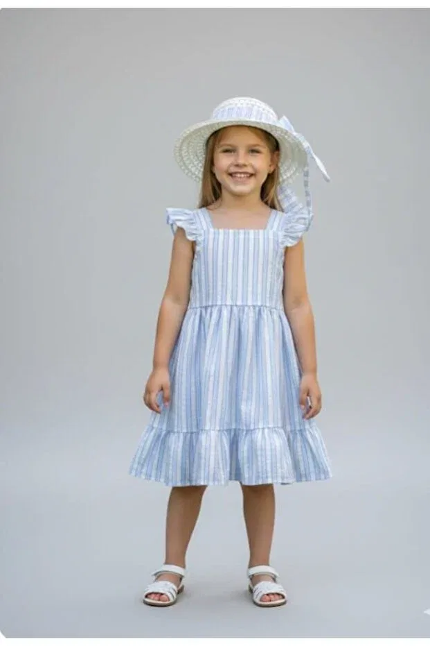 Детское платье для девочек с полоской Classic Doradino, Blue