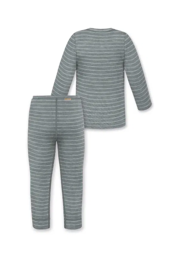 Комплект термобелья шерстяной Baby winter merino unterwasche set Normani Outdoor Sports, серый в полоску — фото 2