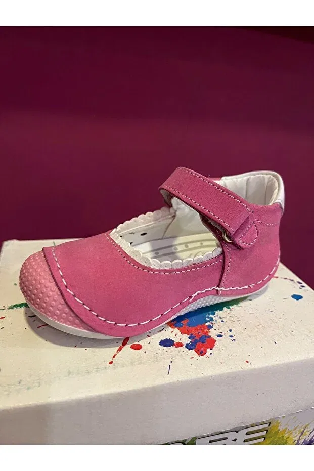 Детские туфли для девочек кожаные Sanbe first step shoes Bebek, Pink — фото 2
