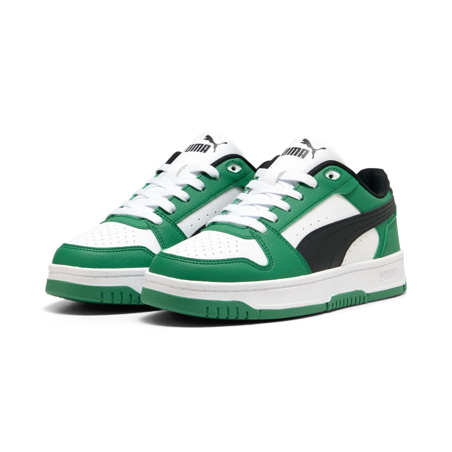 Детские кроссовки низкие с шнуровкой PUMA, Archive Green/Black/White