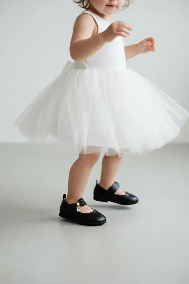 Детские балетки для девочек из искусственной кожи Görkem Bebe Ayakkabı Ve Tekstil, Black