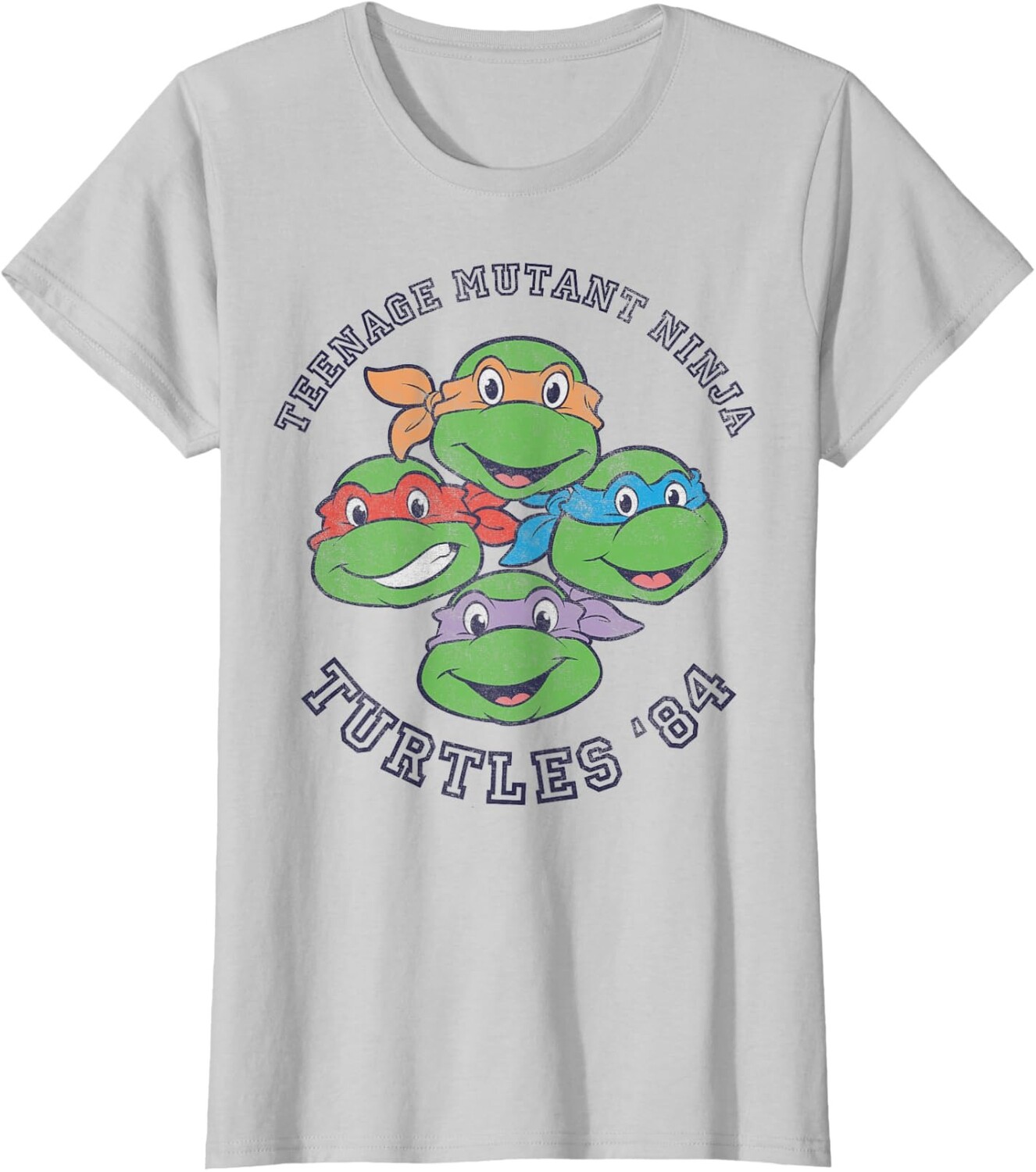 

Женская футболка Teenage Mutant Ninja Turtles Old School 1984, серебристо-серый