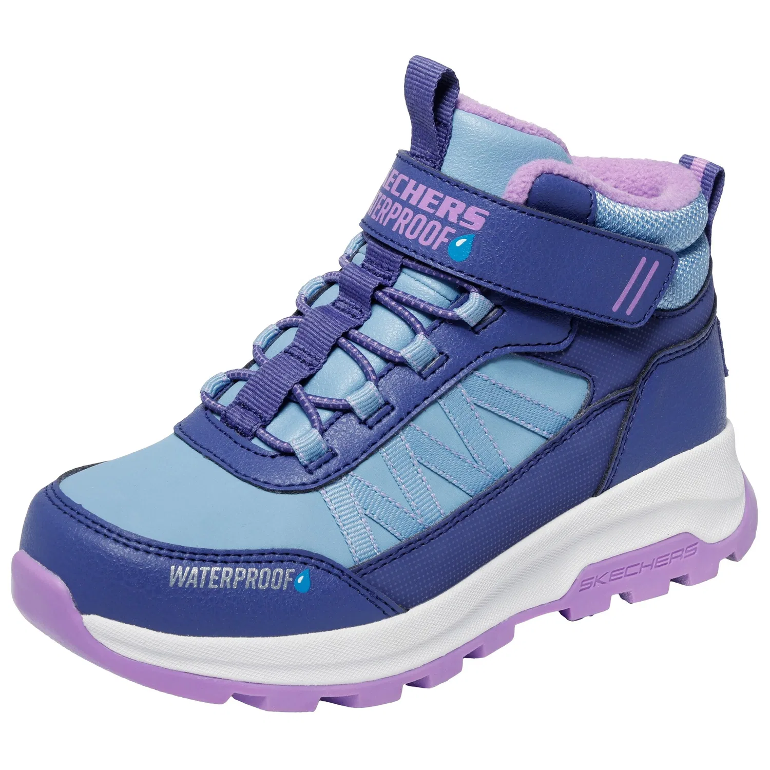 Детские зимние ботинки с водонепроницаемым верхом STORM BLAZER Skechers, Navy-Lila