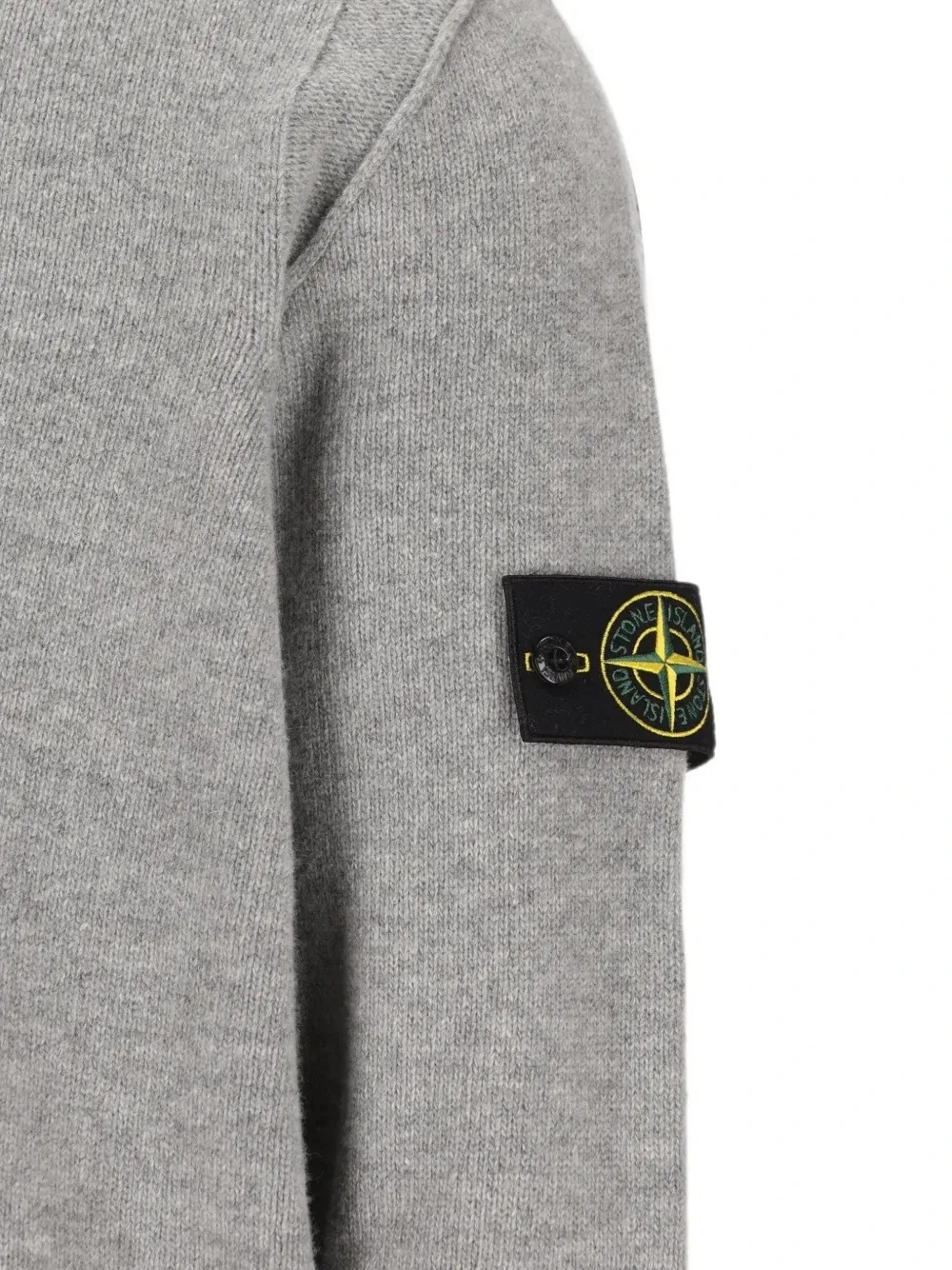 Свитер с пуговицами и высоким воротом Stone Island, серый — фото 4