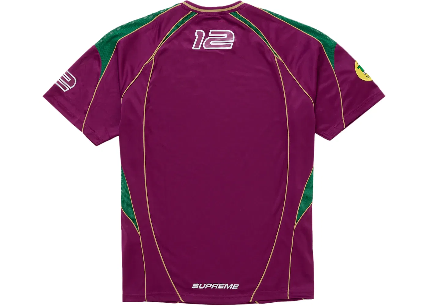 Мужская футболка с принтом Supreme Piping Soccer Jersey, Raspberry — фото 2