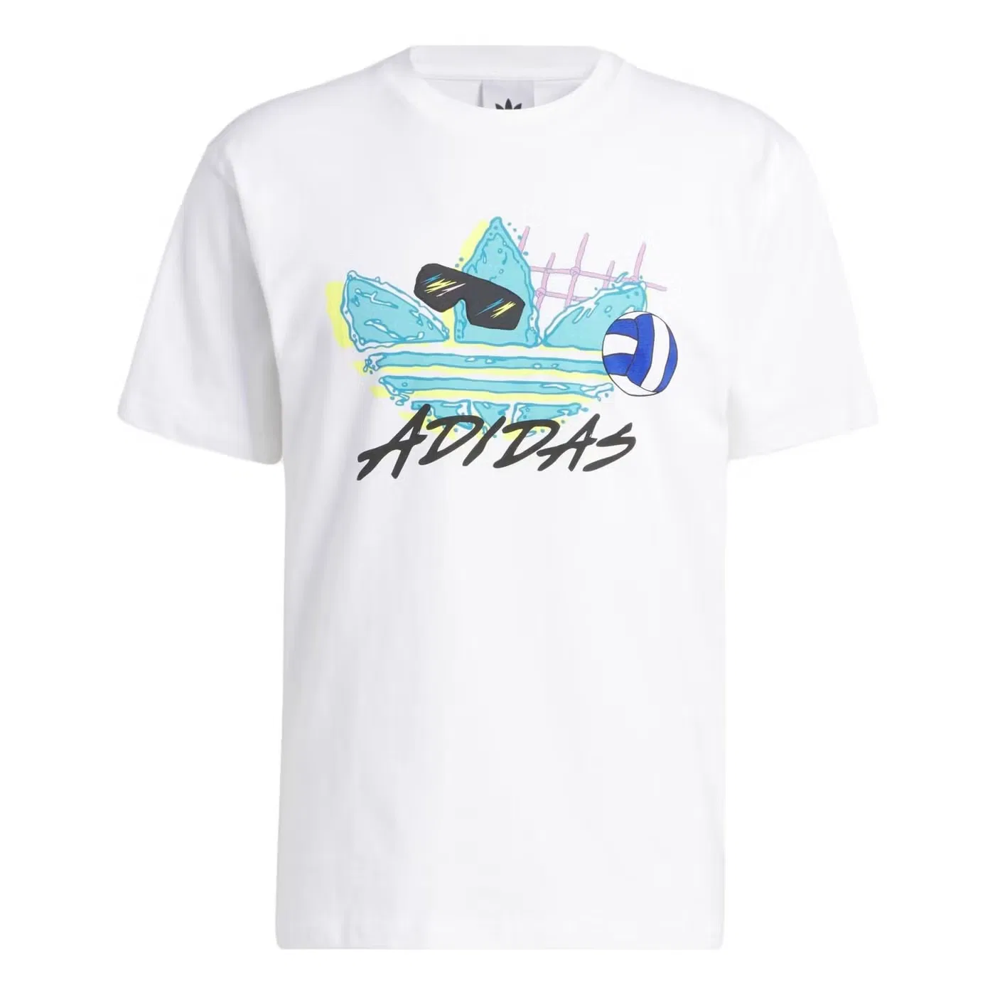 Футболка с принтом Trefoil Adidas, белая