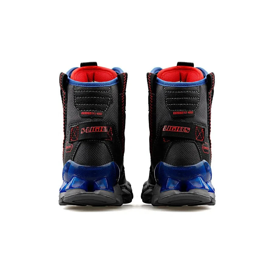 Ботинки с подсветкой Flashpod-Power Breeze Skechers, Серо-красный — фото 4