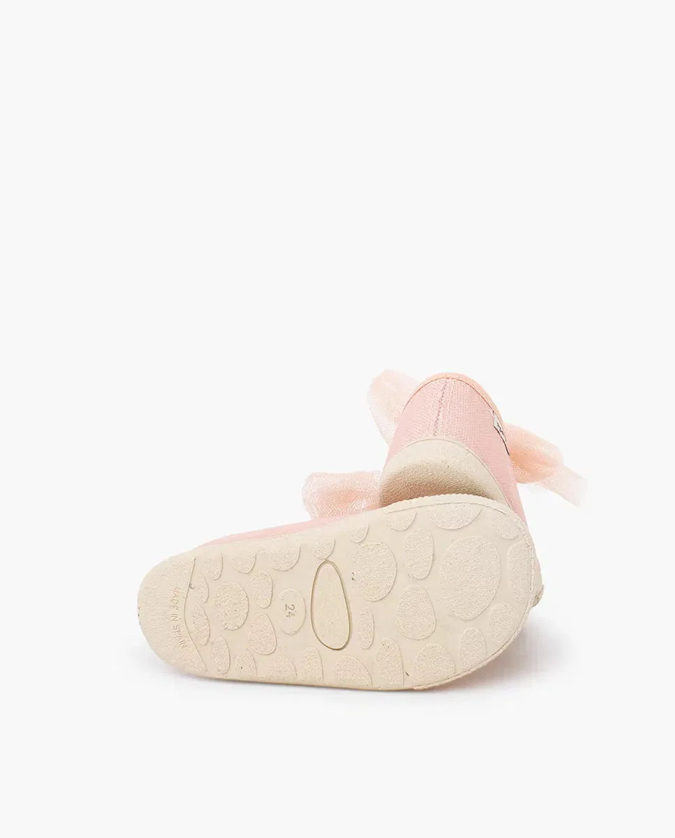 Детские кеды barefoot для девочек с блеском и бантами из тюля Pisamonas, Rosa — фото 3