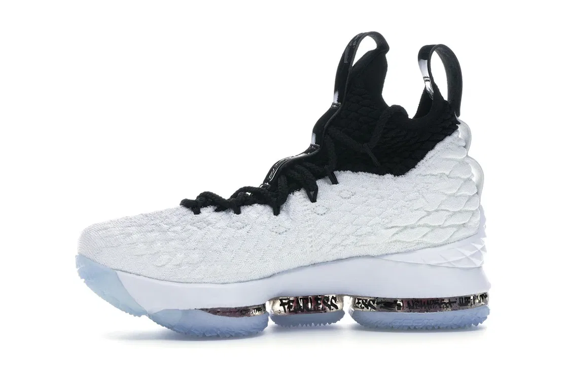 Детские кроссовки для мальчиков с принтом Nike LeBron 15, White/Black — фото 3