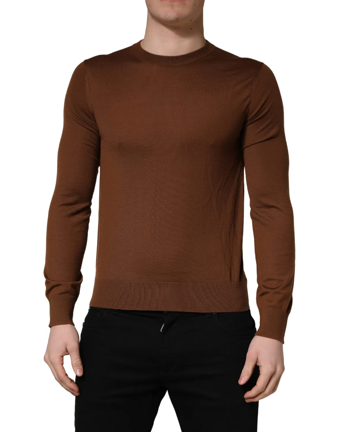 Мужской пуловер с круглым вырезом из кашемира CrewNeck Pullover Dolce & Gabbana, Brown — фото 2