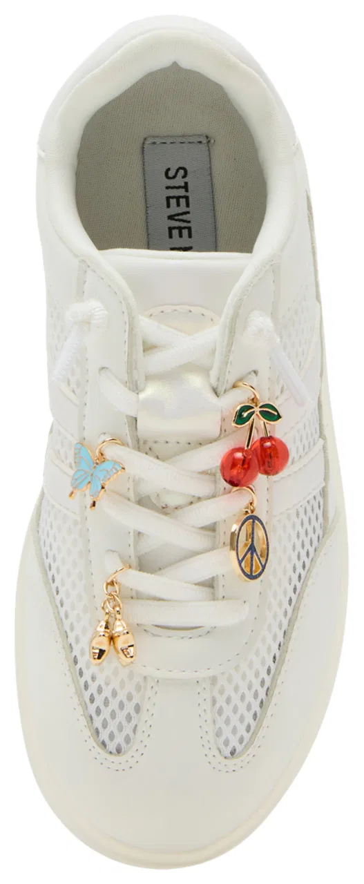 Детские кроссовки для девочек с кожаными полосками Verdict Steve Madden, White Multi — фото 3