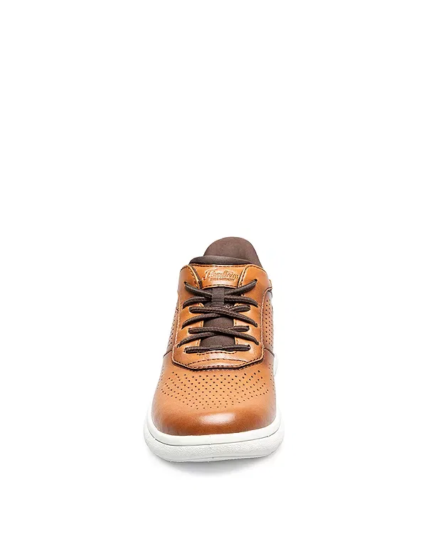 Детские классические туфли для мальчиков с перфорацией Fleet Perf Toe Elastic Lace Florsheim Kids, Cognac — фото 4