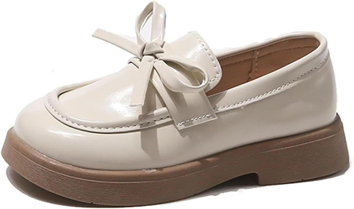 Детские лоферы для девочек с бантом AZAGNEEM, White