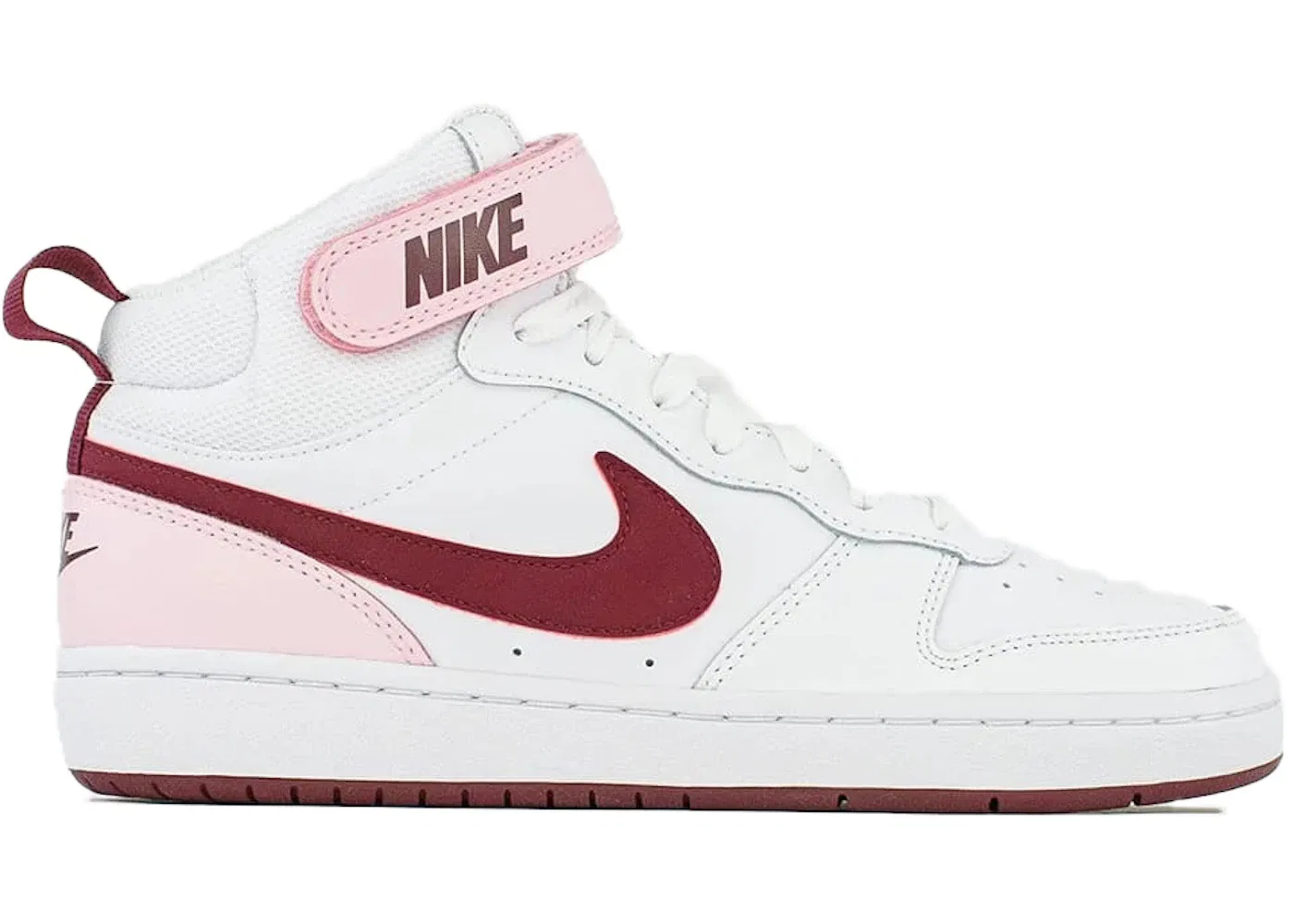 Детские кроссовки Lifestyle Nike Court Borough Mid 2, White/Dark Beetroot-Pink Foam