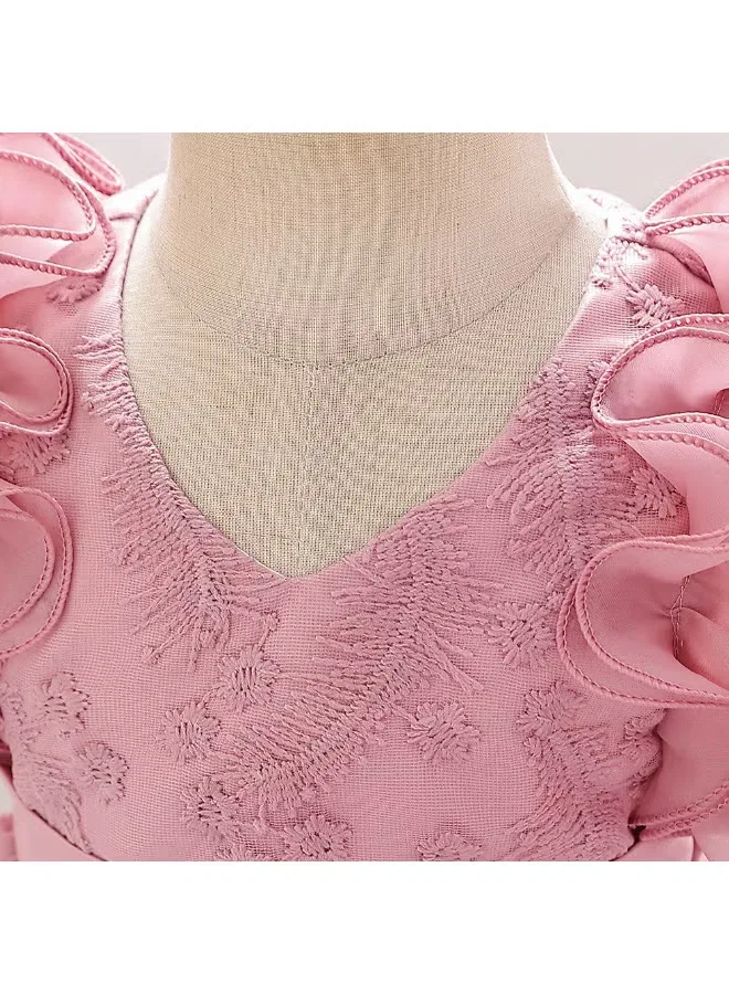 Платье с цветочным принтом Princess Best Gift Fashion, розовый — фото 4