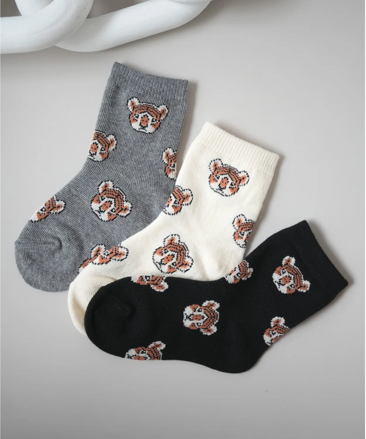 Детские носки с тигриным принтом, модель Tiger Graphic Design Port, Black — фото 3