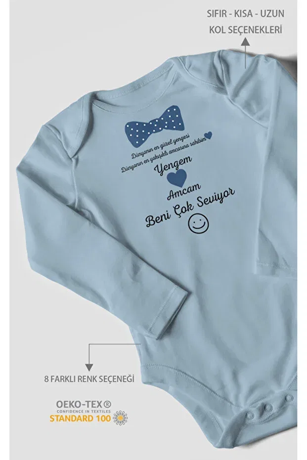 Детское боди-комбинезон для девочек с принтом My aunt and uncle love me very much Morivokids, Babe Blue