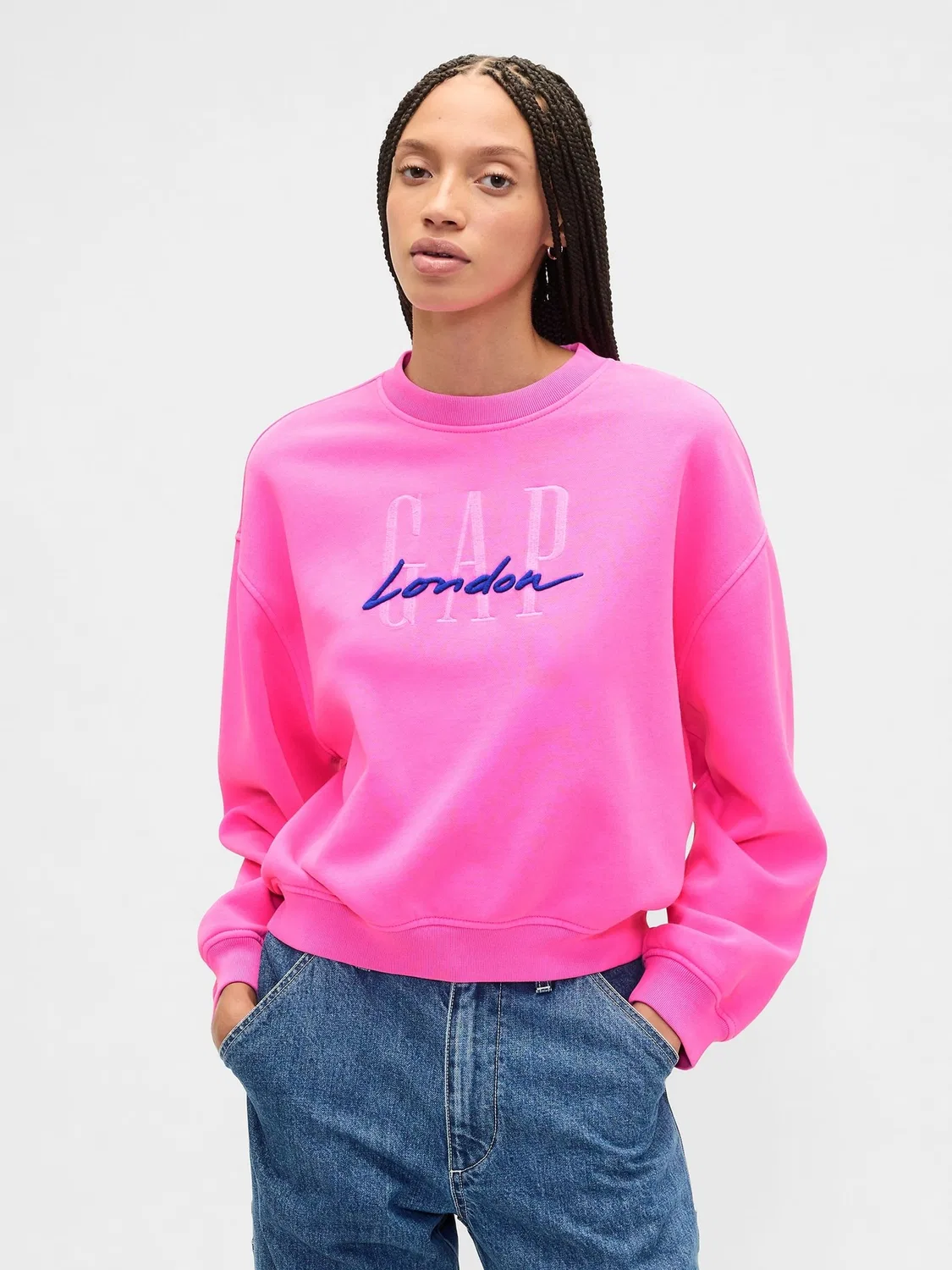 Свитшот с логотипом London Gap, розовый