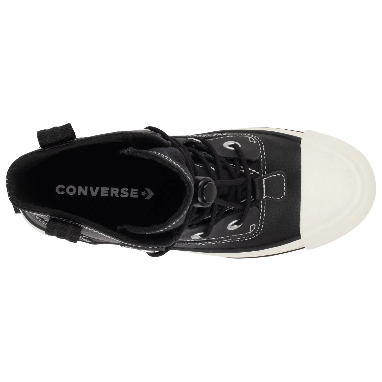 Детские кеды с шнуровкой водонепроницаемые Converse, Black/Egret/Black — фото 4