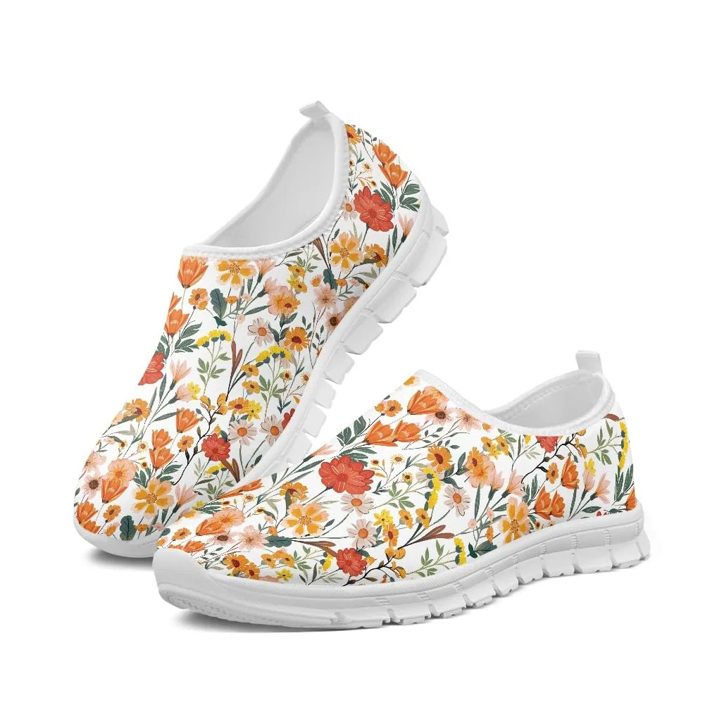 Детские кроссовки с принтом Dajingkj, Fiori Colorati Bianchi