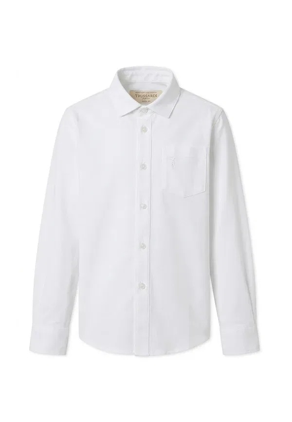 Рубашка с хлопком Camicie Tru Trussardi Junior, белый