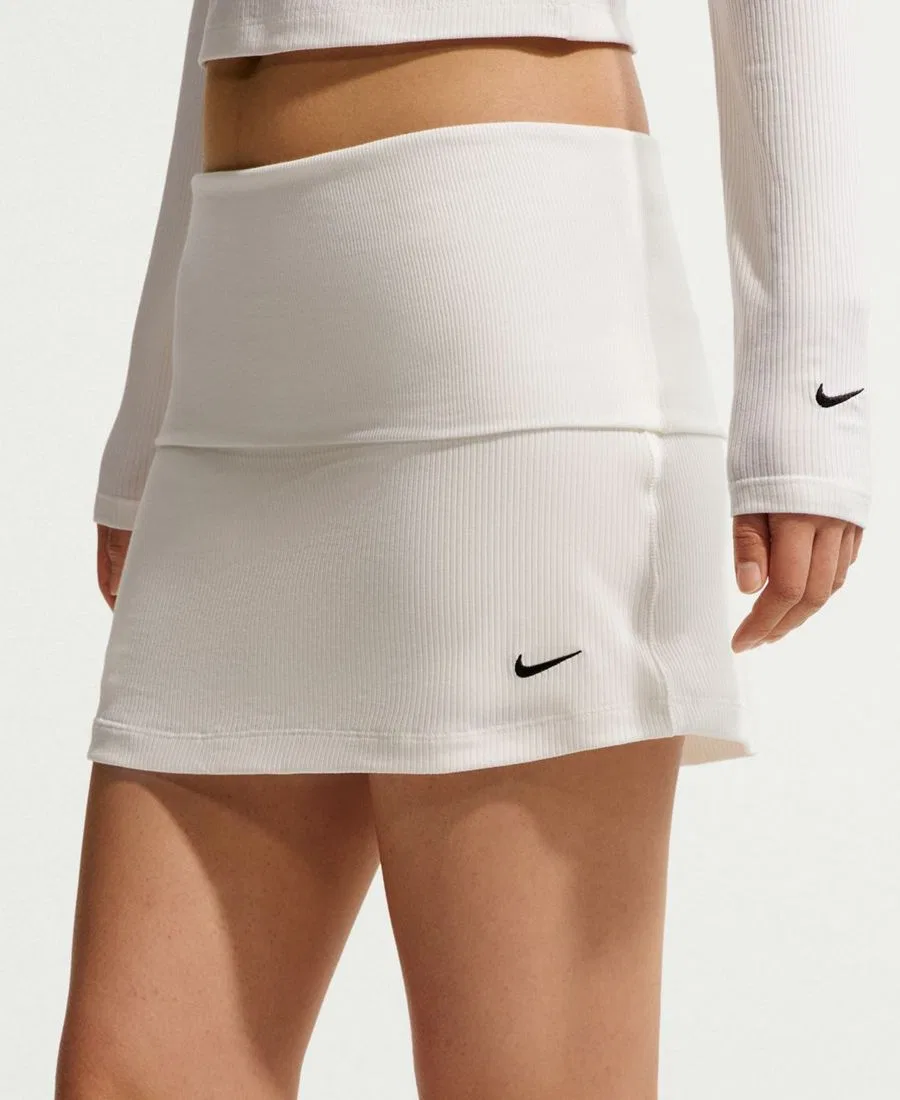 Юбка-шорты Nike Sportswear Chill Knit, Sail/Black — фото 3