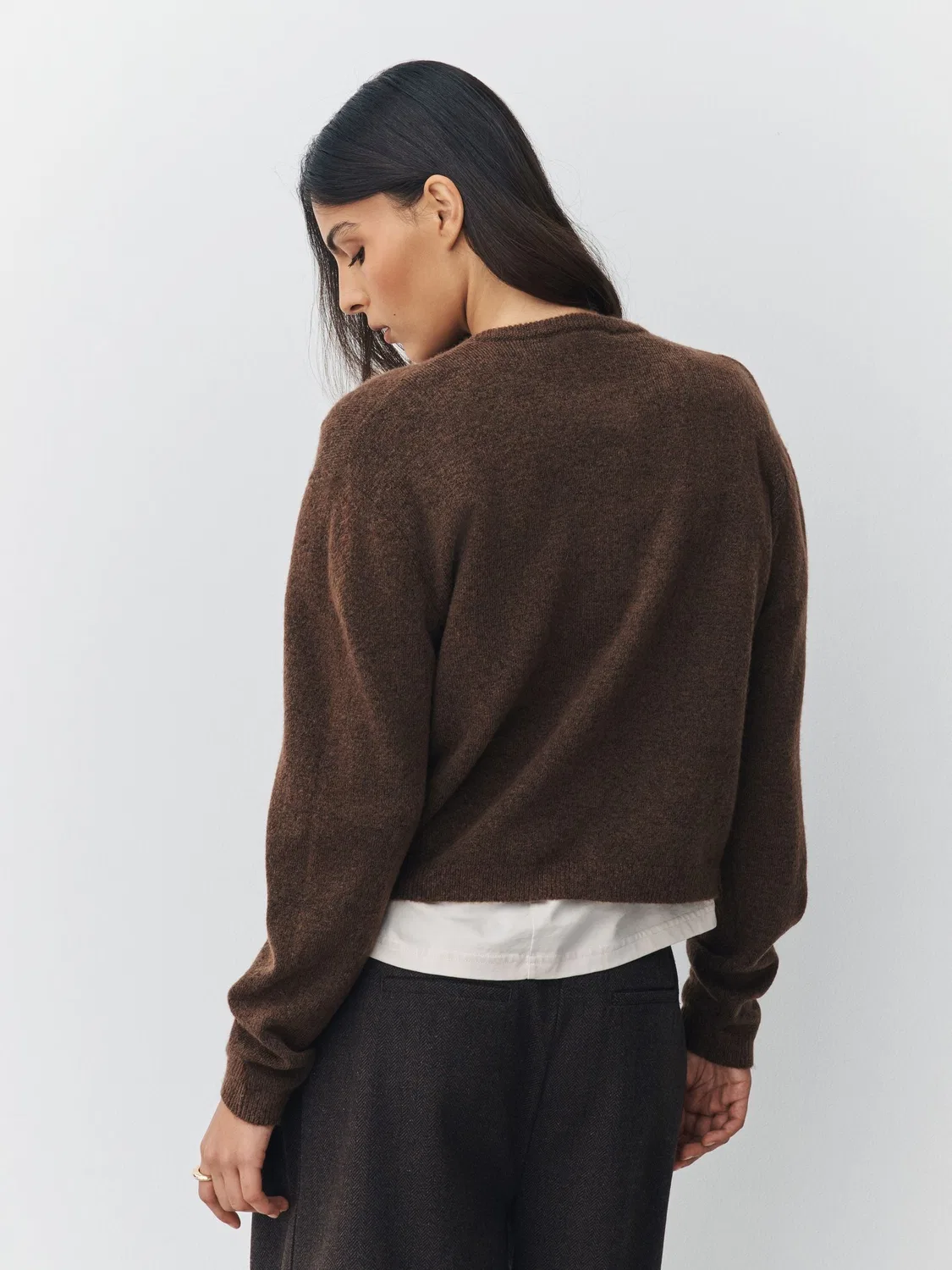 Кардиган с круглым вырезом, вязаный, Chocolate Brown Next — фото 4