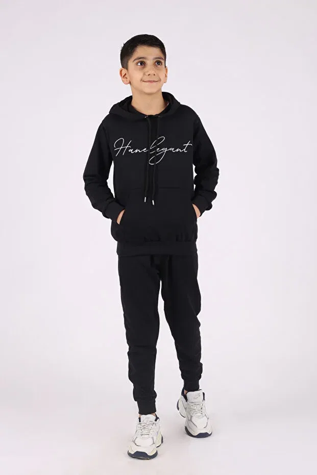 Детский спортивный костюм с капюшоном Han Elegant, Black Gray Navy Blue — фото 2