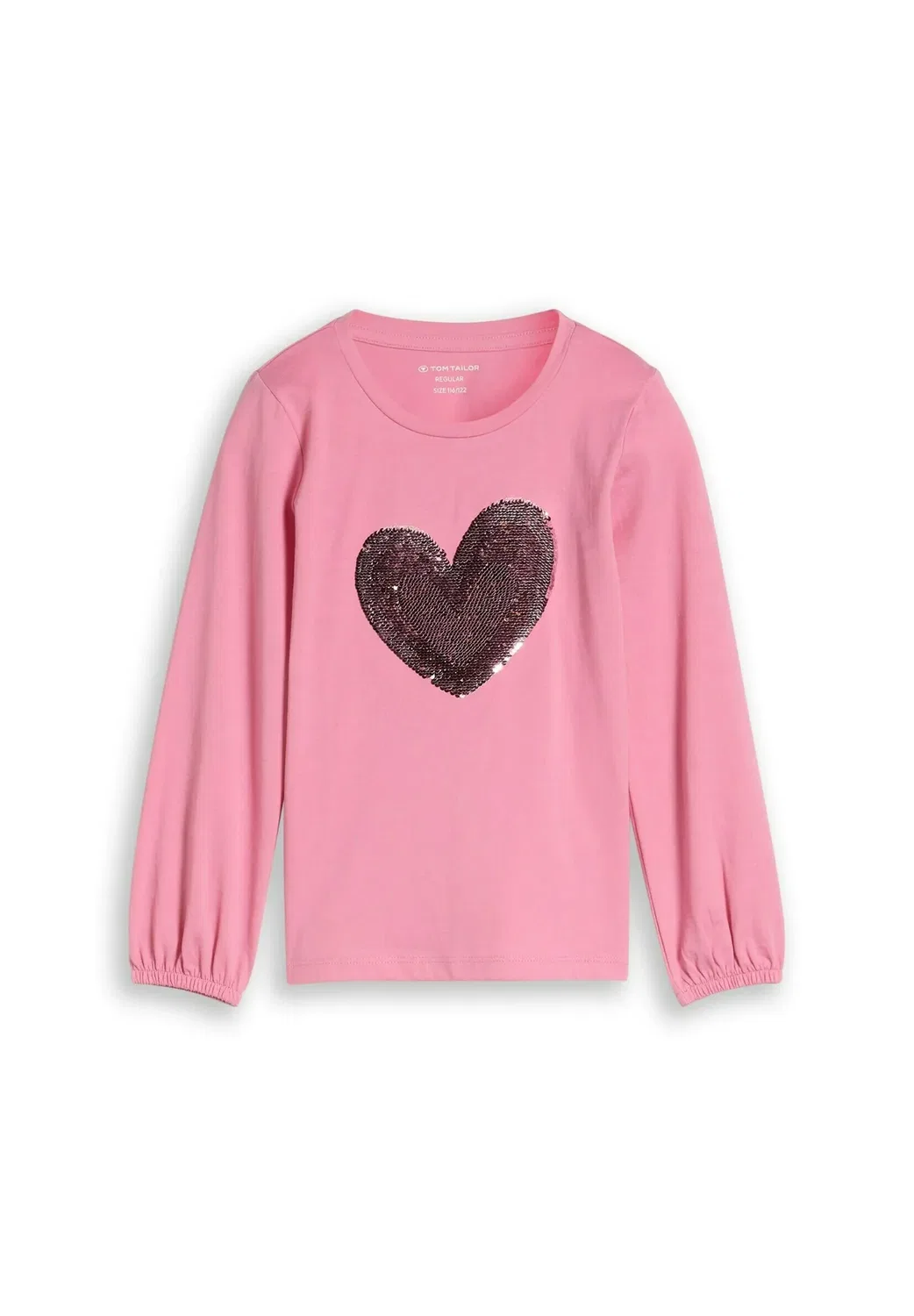 T-Shirt langarmshirt mit wendepailletten - long sleeved top Tom Tailor, Smooth Rose