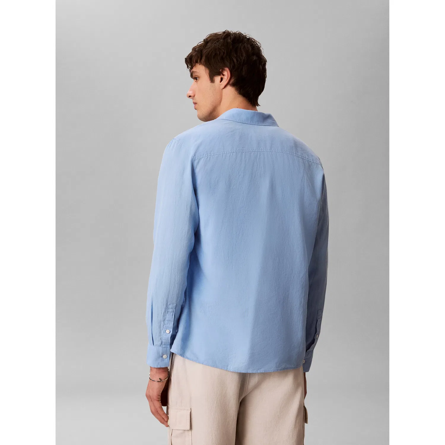 Мужская рубашка из льна и лиоцелла Calvin Klein, Placid Blue — фото 2