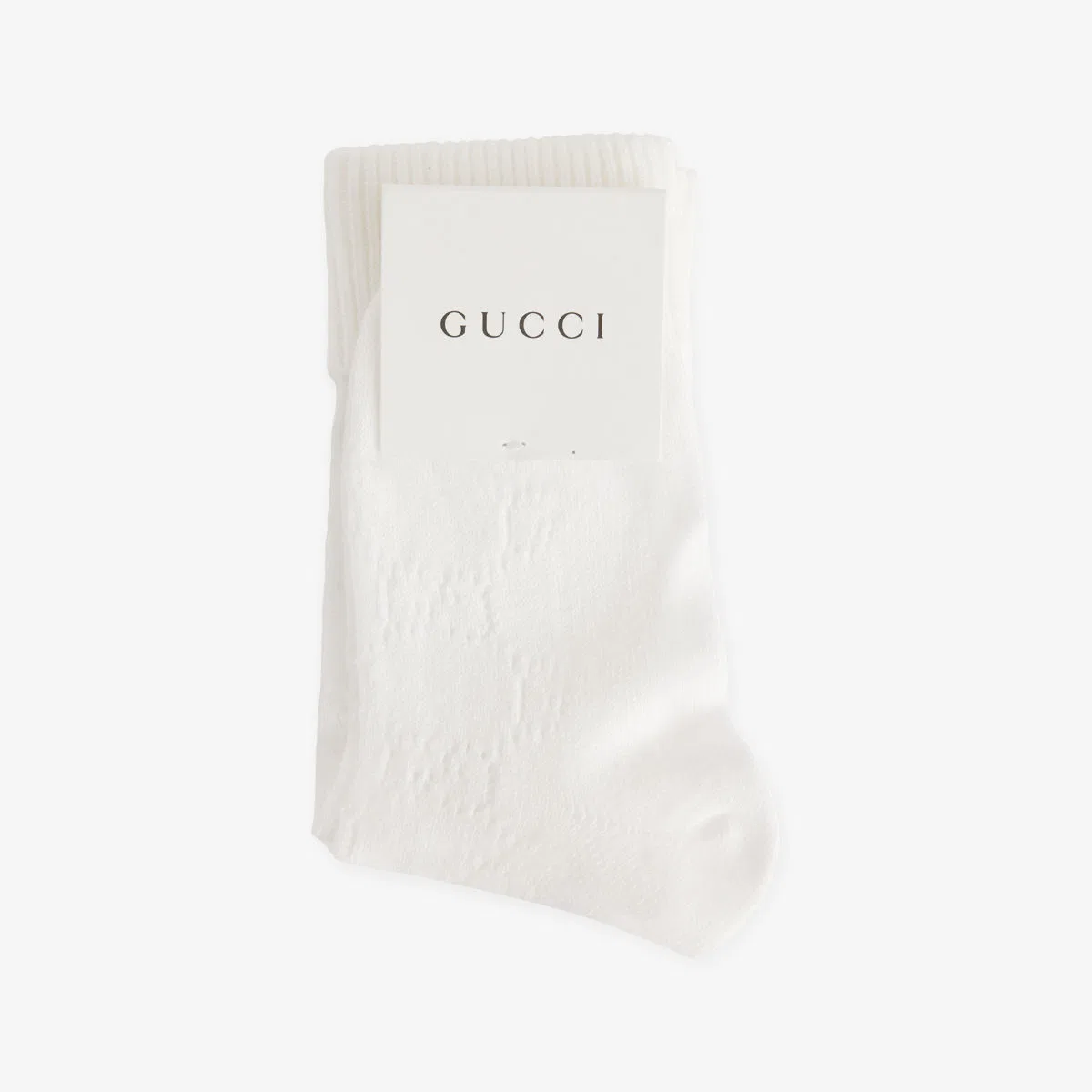 Вязаные эластичные хлопковые носки Trafi fittizio Gucci, белый