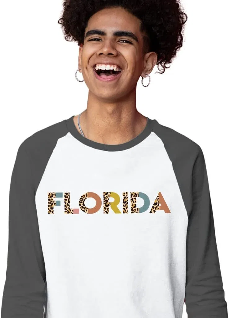 Женская футболка с принтом гепарда Modern Florida Baseball Tee, Gray White — фото 2