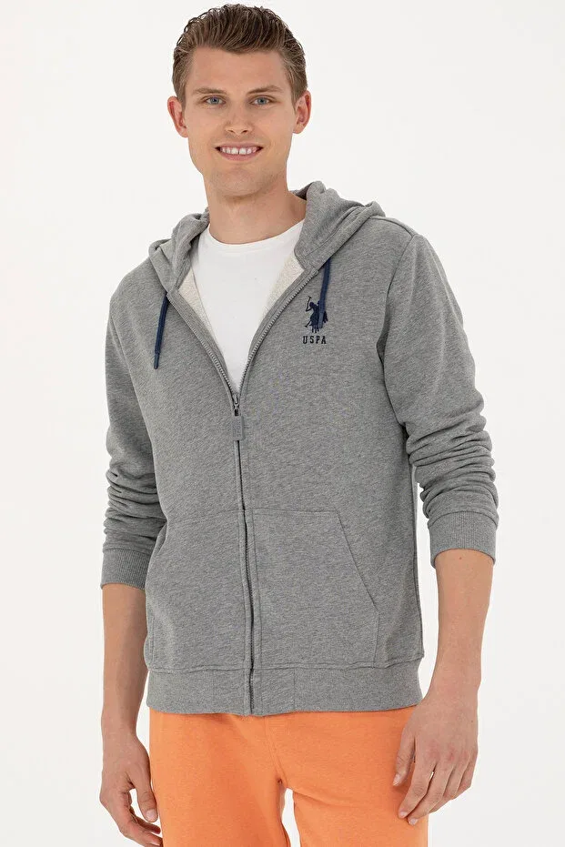Мужской кардиган с длинным рукавом Sportswear U.S. Polo Assn., Gray Melange — фото 3