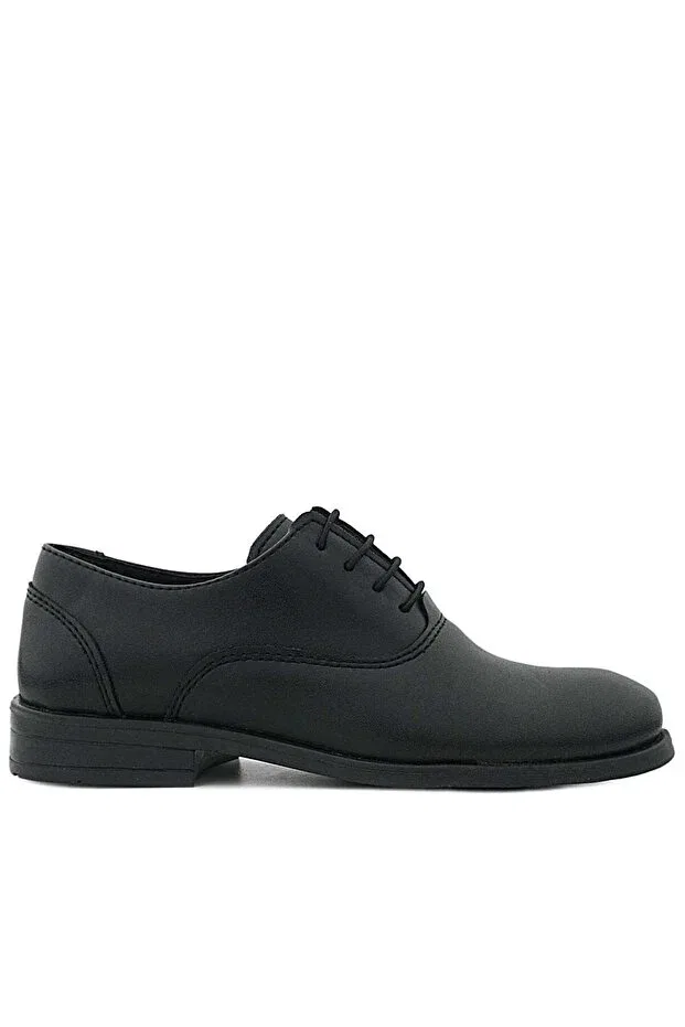 Детские классические туфли для мальчиков на молнии и шнуровке Tuxedo Black Matte Lace-Up Rakerplus, Black — фото 3