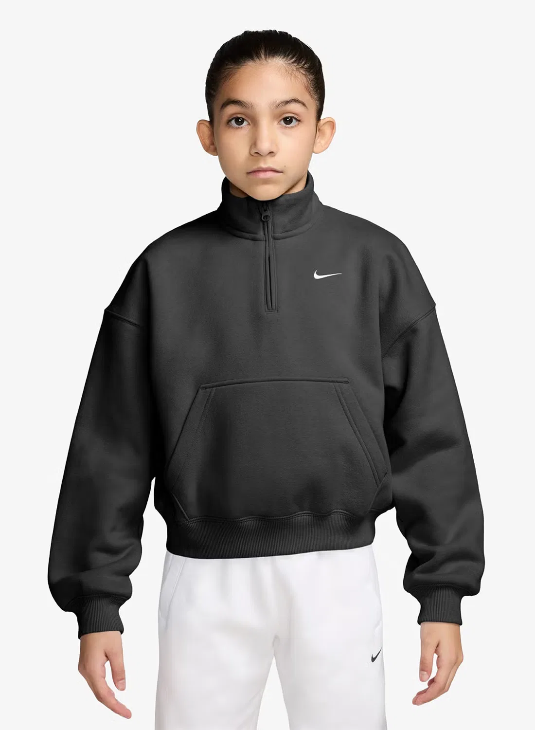 Свитшот на молнии с капюшоном Youth NSW Studio Fleece Nike, черный