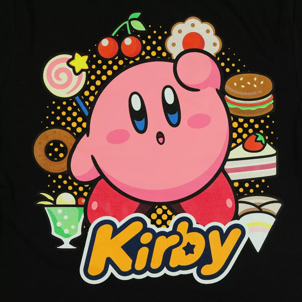 Детская футболка для девочек с принтом Kirby Seven Times Six, Black — фото 2