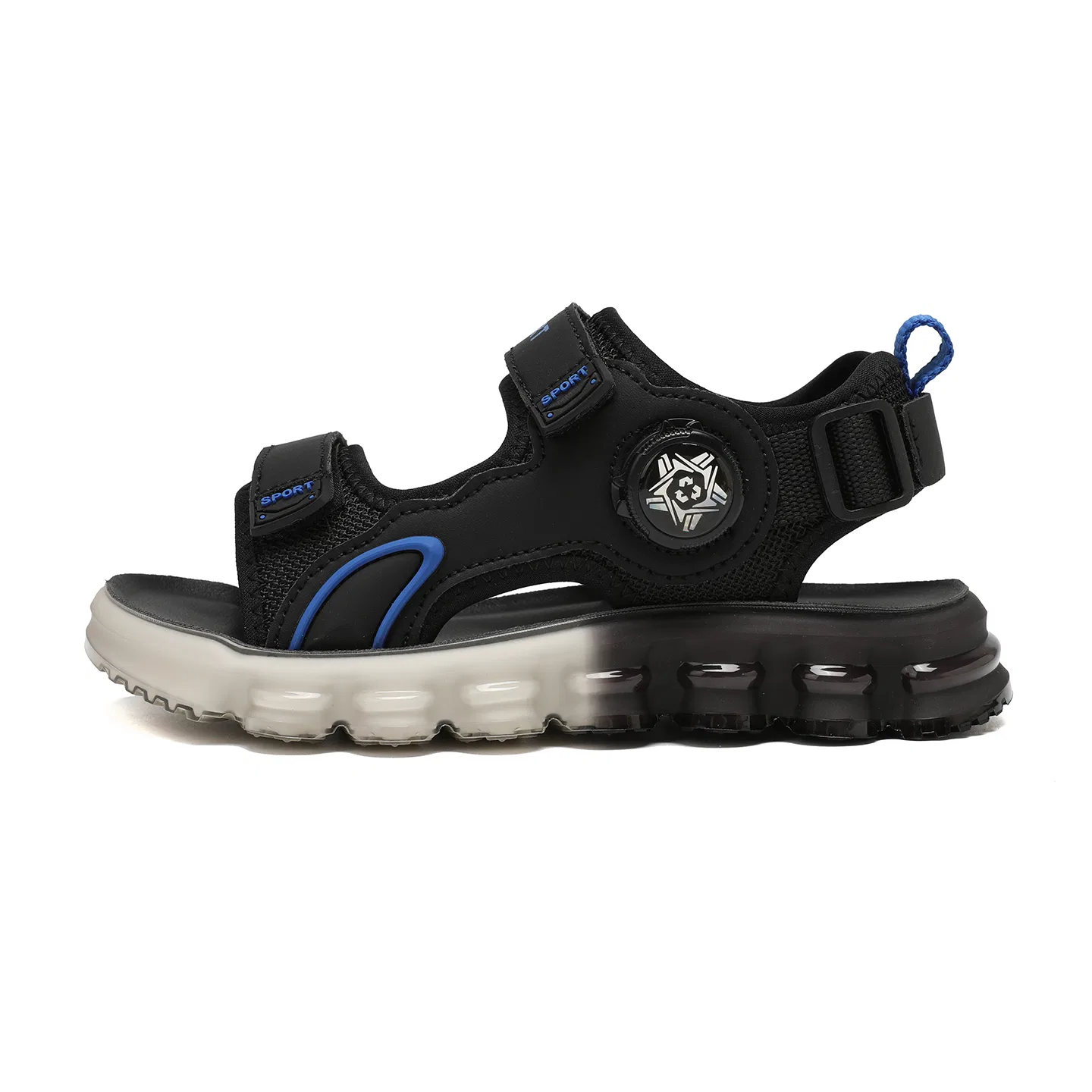 Детские сандалии с дышащим верхом VENICEW, Black Royal Blue