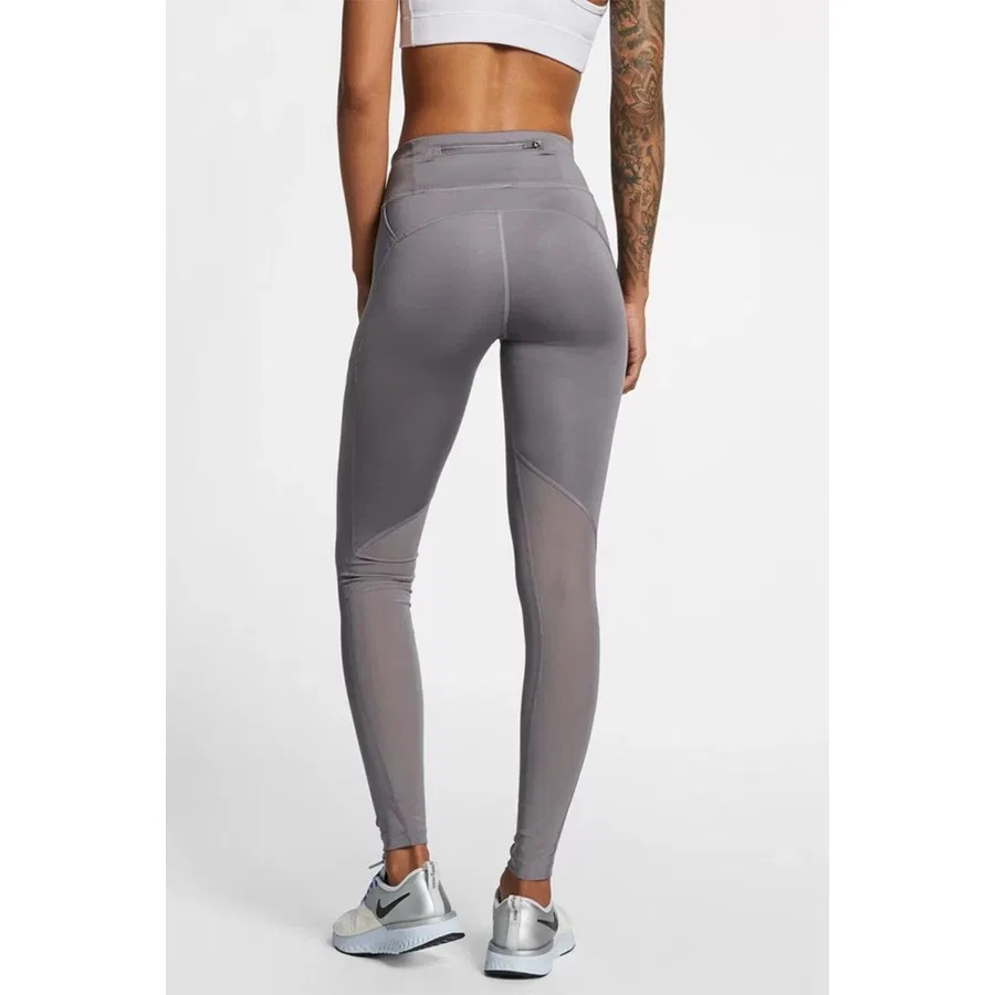 Леггинсы спортивные с принтом Nike Fast Mid-Rise Running Leggings, Серый — фото 3