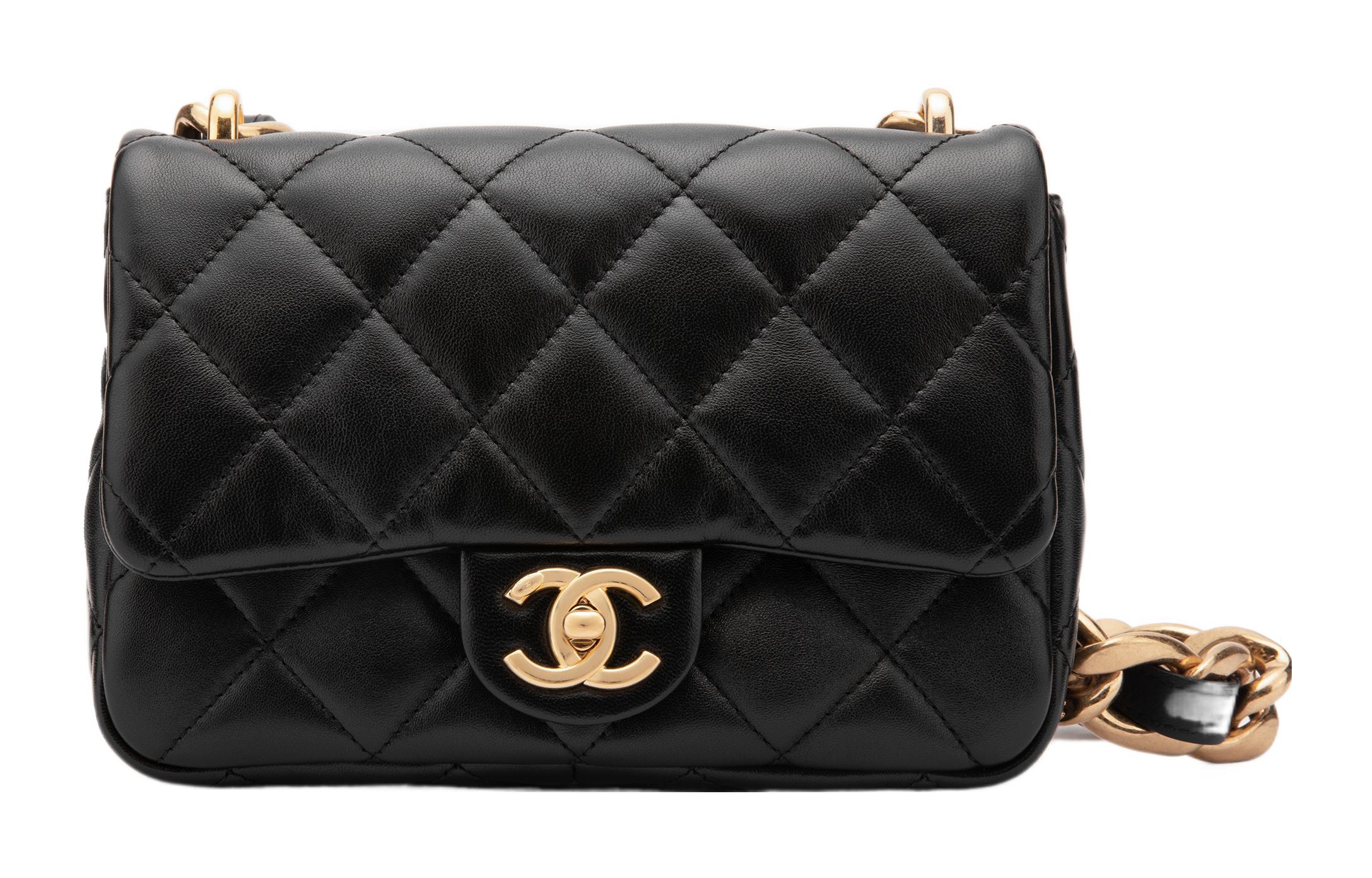 CHANEL Сумка-клатч из овчины, женская маленькая, черная — фото 3