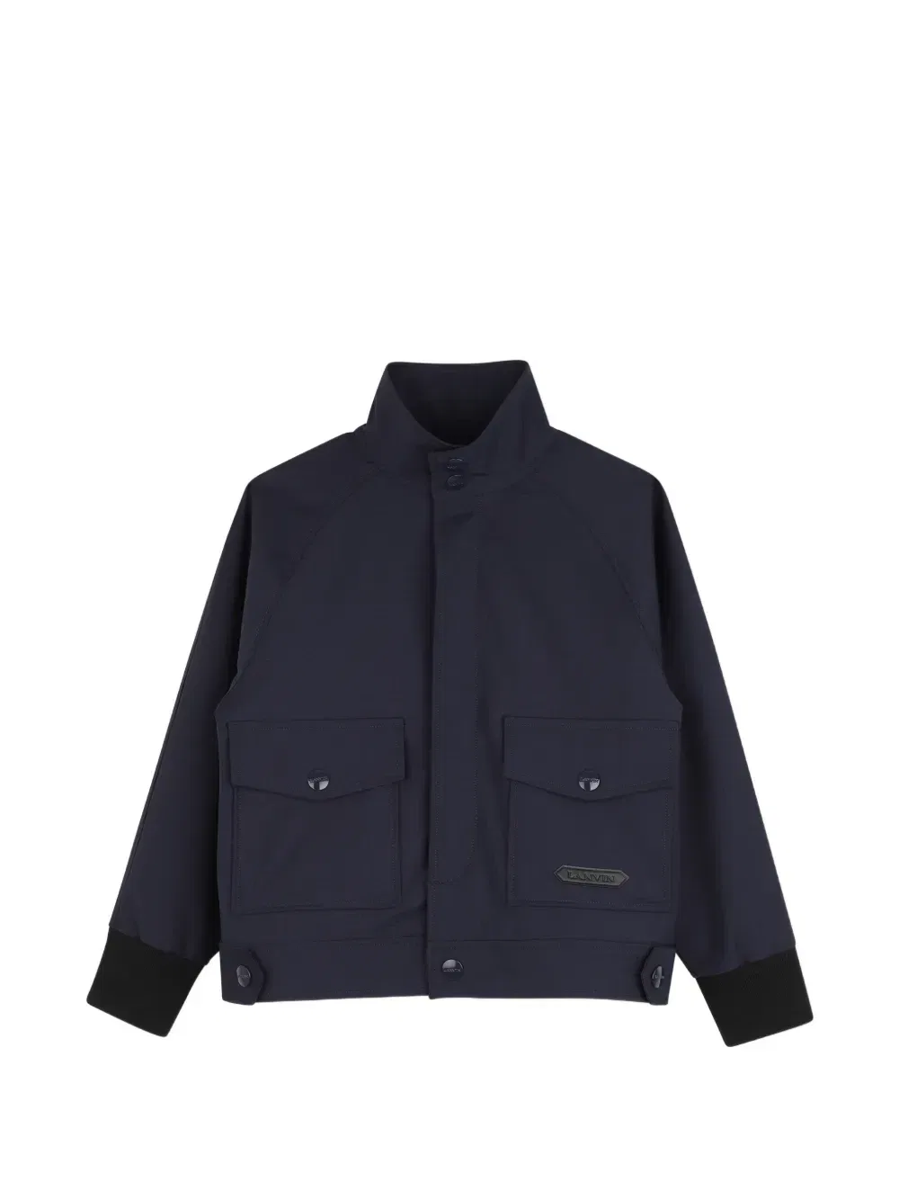 Куртка с логотипом и вором-стойкой Lanvin Enfant, синий