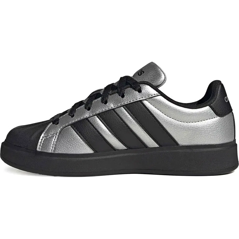 Детские кроссовки Streettalk Adidas, Silver/Black/Silver — фото 3
